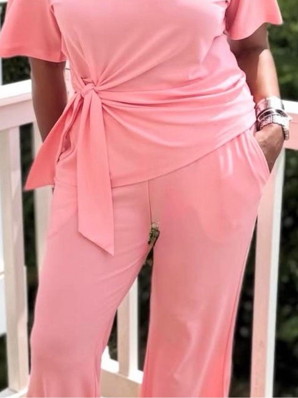 AKA Pink 2 piece pant set